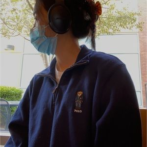 Polo Ralph Lauren bear zip pullover sweatshirt